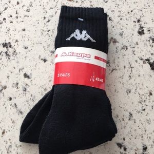 ❤️NEW!!!❤️ Kappa Black Crew Socks (3 pairs) pack.